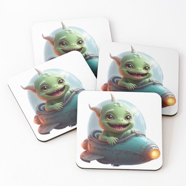 Item preview, Alien Baby Pilot | Cute Cartoon Monster in a Spaceship designed and sold by NovaProArt.
