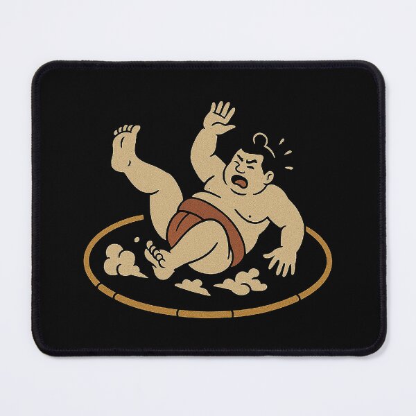 Item preview, Vintage Sumo Wrestler Falling in Dohyo Ring designed and sold by zzz888.