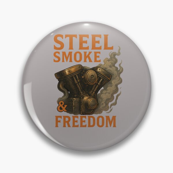 Item preview, Steel, Smoke & Freedom – Vintage Motorcycle Engine Design for Biker T-Shirts designed and sold by Maximilianos.