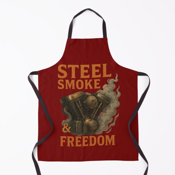 Item preview, Steel, Smoke & Freedom – Vintage Motorcycle Engine Design for Biker T-Shirts designed and sold by Maximilianos.