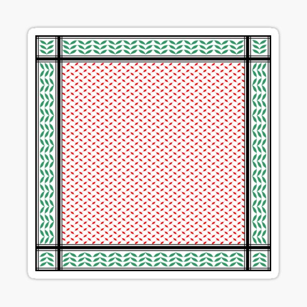Keffiyeh Palestinian Flag colors Pattern Sticker