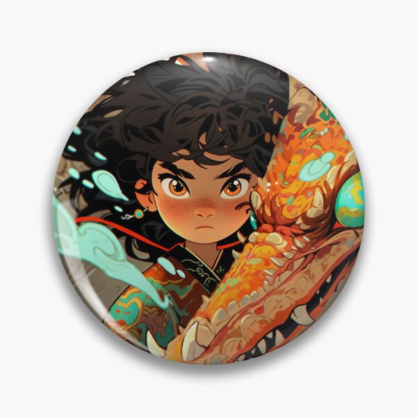 Item preview, Fearless Girl with Fiery Dragon designed and sold by bubblegoth.