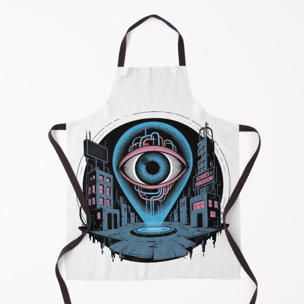 Item preview, Eye Hologram Dystopian City Cyberpunk Illustration AI designed and sold by SurrealArtSzysz.