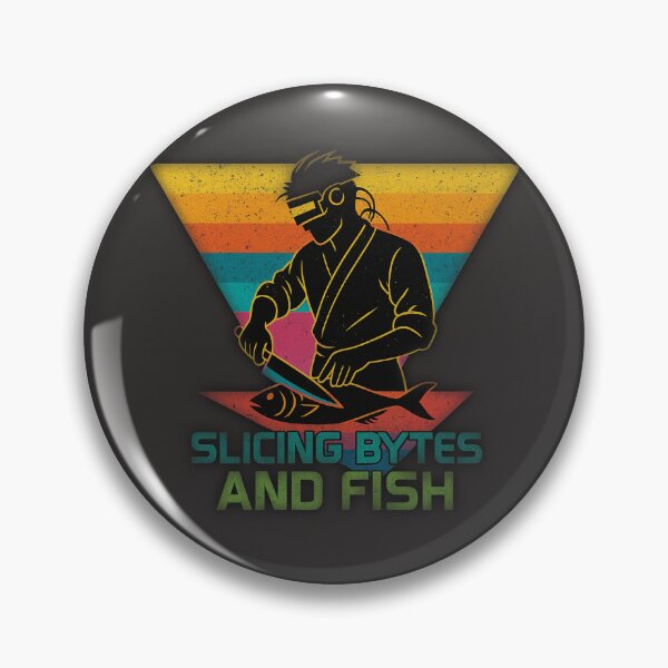 Item preview, Slicing Bytes and Fish – Coding & Fishing Pun Tee designed and sold by ForestPainter.