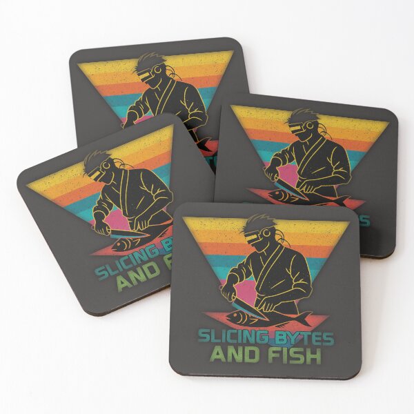 Item preview, Slicing Bytes and Fish – Coding & Fishing Pun Tee designed and sold by ForestPainter.