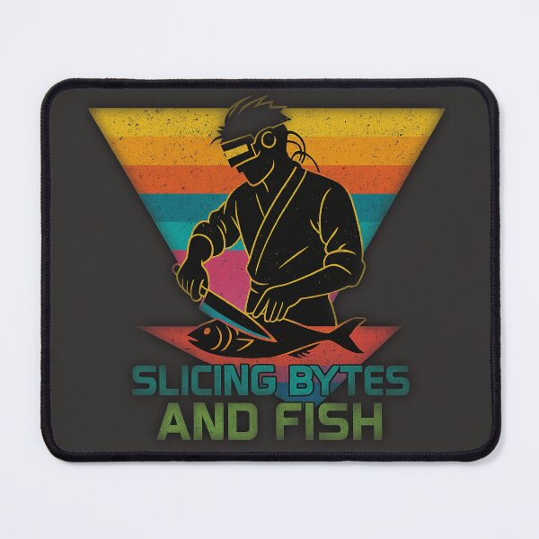Item preview, Slicing Bytes and Fish – Coding & Fishing Pun Tee designed and sold by ForestPainter.