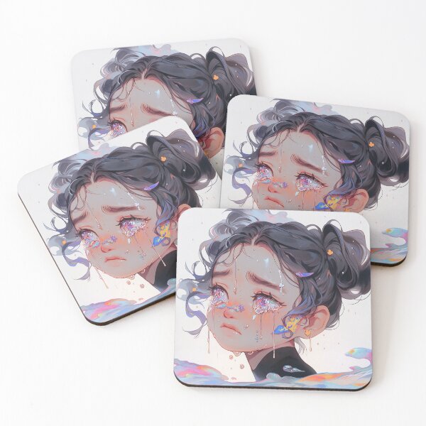 Item preview, Tearful Anime Girl with Fantasy Eyes designed and sold by bubblegoth.