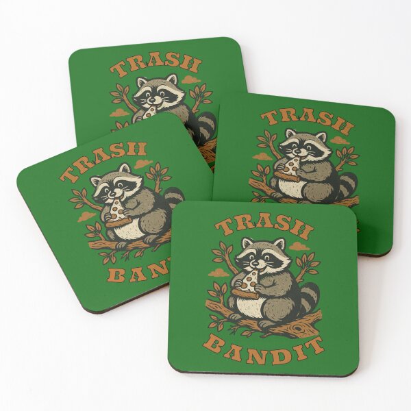 Item preview, Trash Bandit Funny Raccoon Eating Pizza Cartoon Humor designed and sold by chrisrivait.