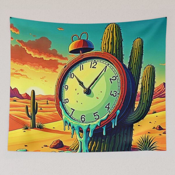 Item preview, Desert Time Melts Away Clock designed and sold by Health And Fitness Posts e-Store.