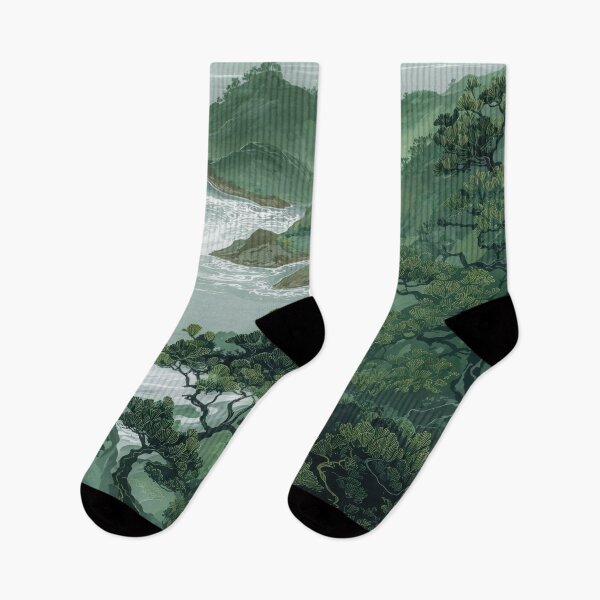 Item preview, Japanese Coastal Wall Art Forest Print Sage Green Wabi Sabi Painting japandi Art chinoiserie poster extra large wall art designed and sold by regnumsaturni.