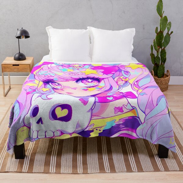 Item preview, Pastel Goth Anime Girl with Skulls designed and sold by bubblegoth.