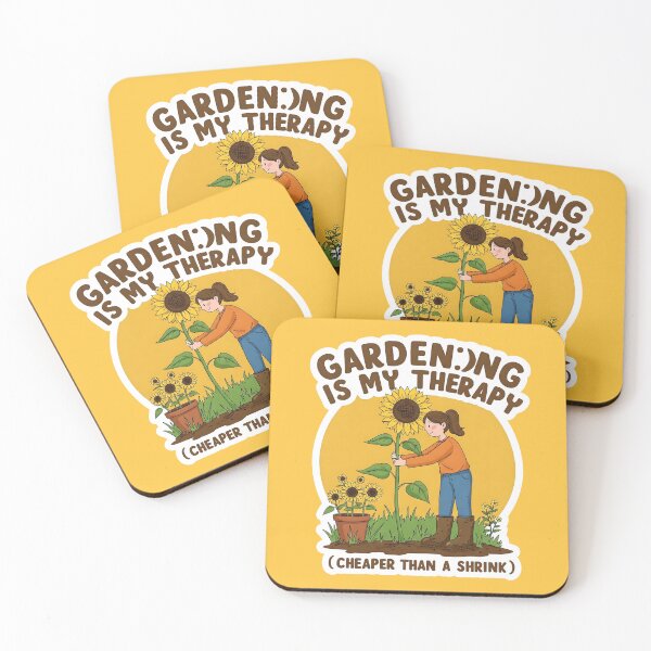 Item preview, Gardening Is My Therapy Sticker – Cheaper Than a Shrink Quote designed and sold by SolscapeLTD.