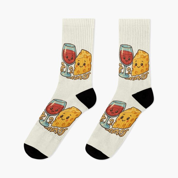 Item preview, Perfect Pair – Cute Wine and Cheese Kawaii  designed and sold by memememescat.