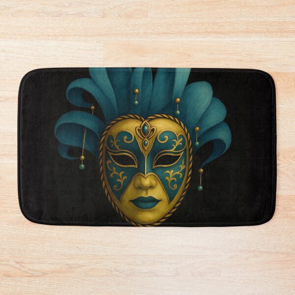 Item preview, Venetian Mask of Mystery – Gold & Teal Elegance designed and sold by MaPerle.