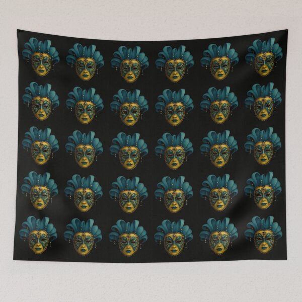 Item preview, Venetian Mask of Mystery – Gold & Teal Elegance designed and sold by MaPerle.