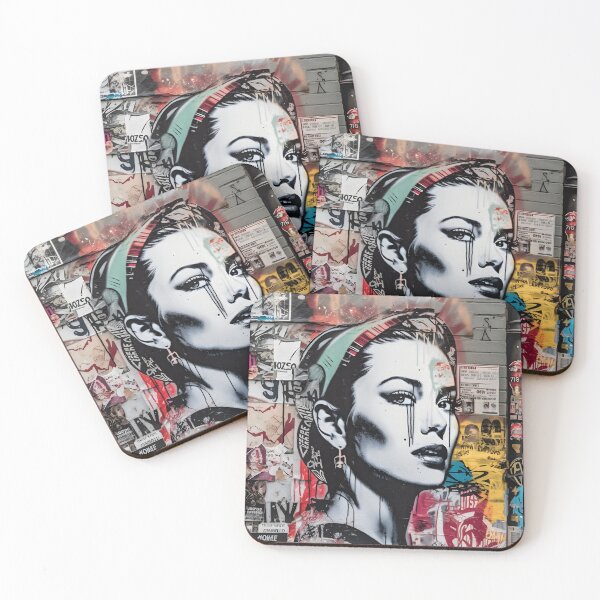 Item preview, New York Street Art and Graffiti of Young Pretty Woman designed and sold by ShadowAndSlate.