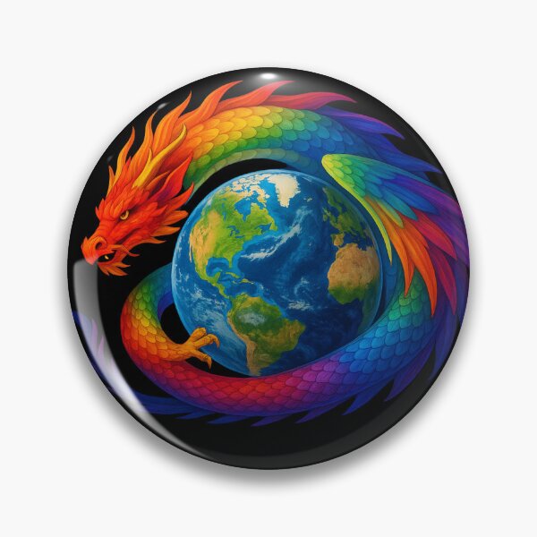 Item preview, Rainbow Dragon Around The Earth designed and sold by FuntasticMatt.