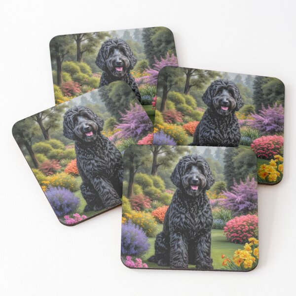 Item preview, Milton Black Labradoodle Dog Portrait Painting designed and sold by Heart and Soul Studio.