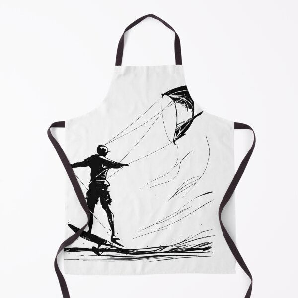 Item preview, Kite Surfer Line Art: Soaring on the Waves designed and sold by ShadowAndSlate.