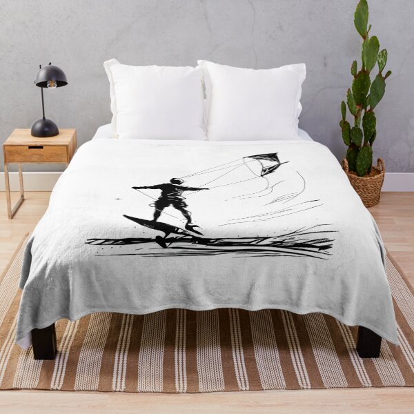 Item preview, Kite Surfer Line Art: Soaring on the Waves designed and sold by ShadowAndSlate.