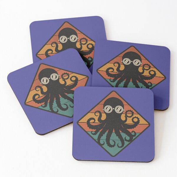 Item preview, Tentacles & Gears – Retro Mech-Octo Emblem designed and sold by ForestPainter.