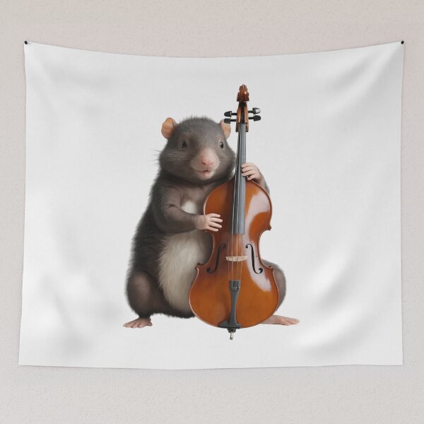 Item preview, Adorable Mole Playing the Contrabass – Cartoon Style designed and sold by AleksKos.