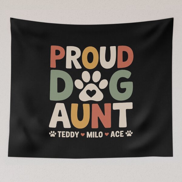 Item preview, Proud Dog Aunt with Dog Names designed and sold by tmerchtrends.