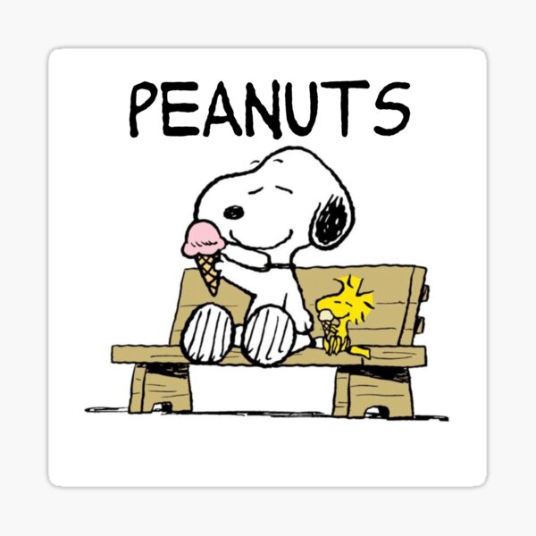 Item preview, Pegatina de Peanuts, Snoopy, Woodstock y helado designed and sold by JordanDean7-11.