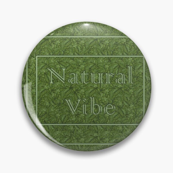 Item preview, A pattern with green leaves and the inscription "Natural Vibe" is divided by frames designed and sold by Cherevan.