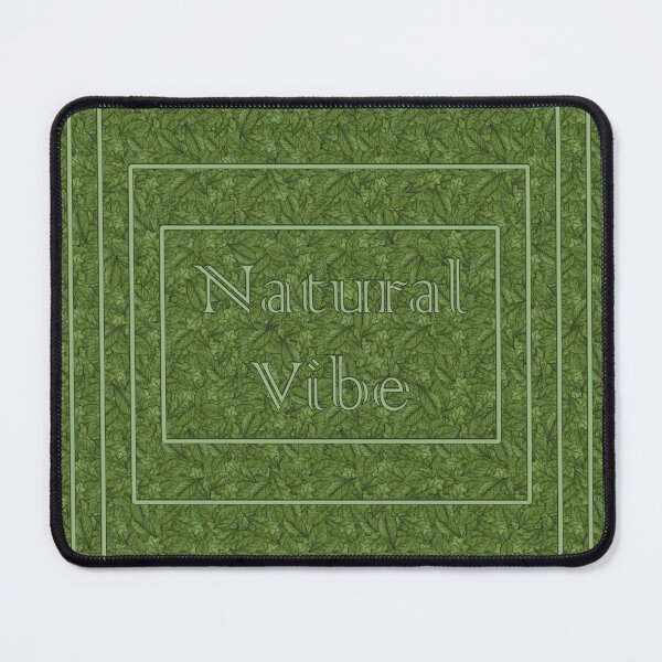 Item preview, A pattern with green leaves and the inscription "Natural Vibe" is divided by frames designed and sold by Cherevan.