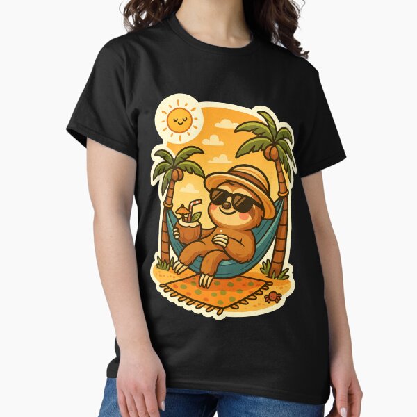 Item preview, Sloth on vacation – Relaxing hammock sticker designed and sold by Schrott mit Herz, Katastrophal Kreativ  .