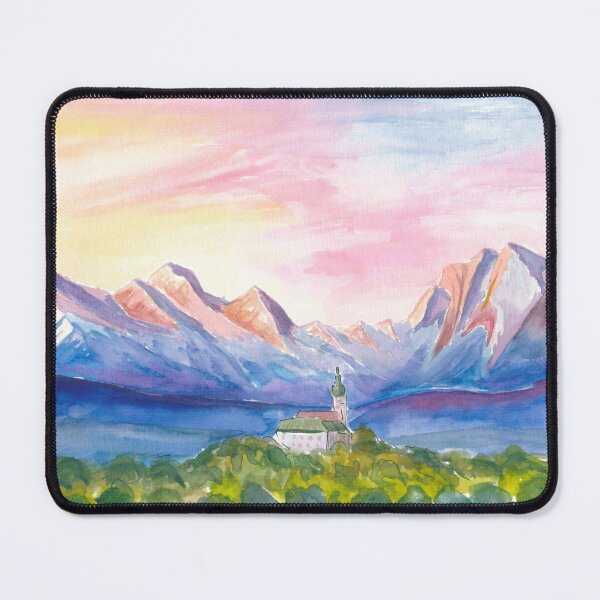 Item preview, Andechs Monastery View with Majestic Bavarian Alps designed and sold by artshop77.