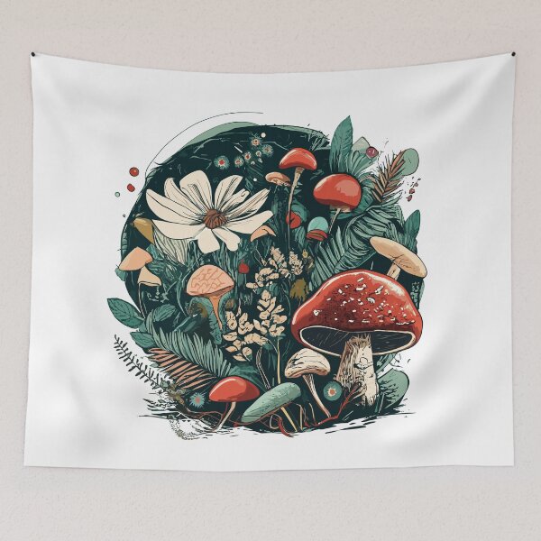 Item preview, Floral Mushrooms designed and sold by GraphicsClub.