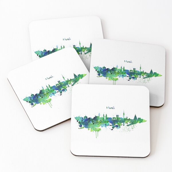 Item preview, Munich Watercolor Skyline designed and sold by caracatita75.
