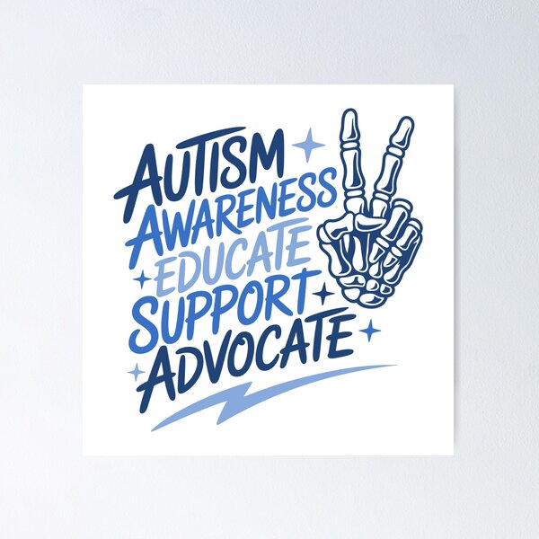 Item preview, Autism Awareness Skeleton Hand Quote designed and sold by theartfulaspie.