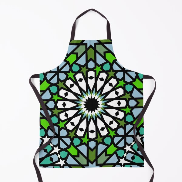 Item preview, White 16-Pointed Star in Green Mosaic designed and sold by Tarjiart.