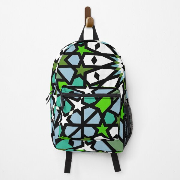 Item preview, White 16-Pointed Star in Green Mosaic designed and sold by Tarjiart.