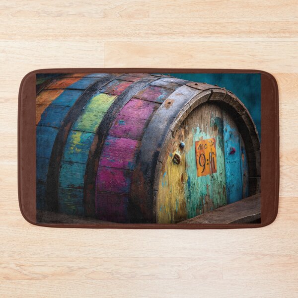 Item preview, Whiskey Barrel Reimagined - Rustic Charm Meets Bold Color Abstract AI Generated Art designed and sold by OlfactoART Studio.