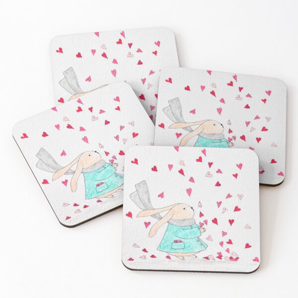 Item preview, Bunny Catching Hearts | Valentine's Day | Cute Love Themed Illustration designed and sold by AngelaMarieArt.