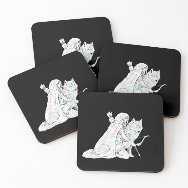 Item preview, Moonlit Huntress and Spirit Wolf designed and sold by PixCthulhu.