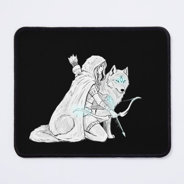 Item preview, Moonlit Huntress and Spirit Wolf designed and sold by PixCthulhu.