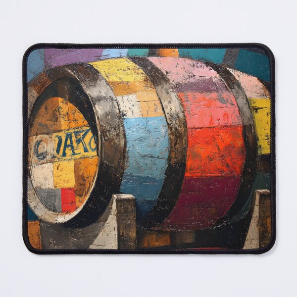 Item preview, Cubist Whisky Barrel Art - Geometric Patchwork with Bold Abstract Energy designed and sold by OlfactoART Studio.