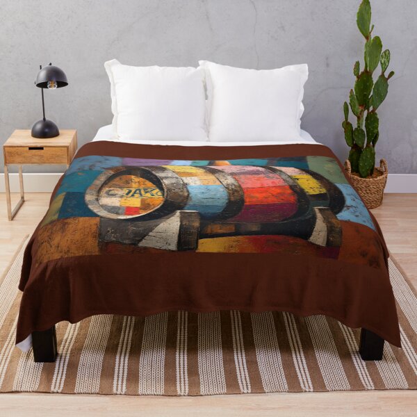 Item preview, Cubist Whisky Barrel Art - Geometric Patchwork with Bold Abstract Energy designed and sold by OlfactoART Studio.