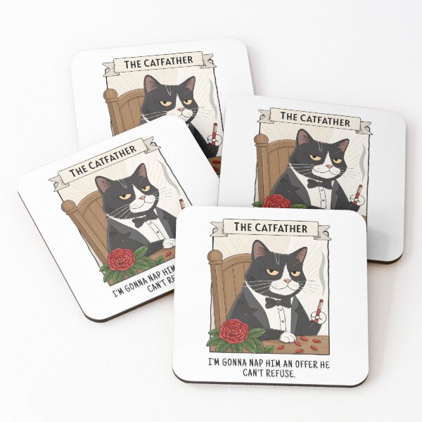 Item preview, The Catfather Godfather Parody Tuxedo Cat Funny Mafia Design designed and sold by Fashvora.