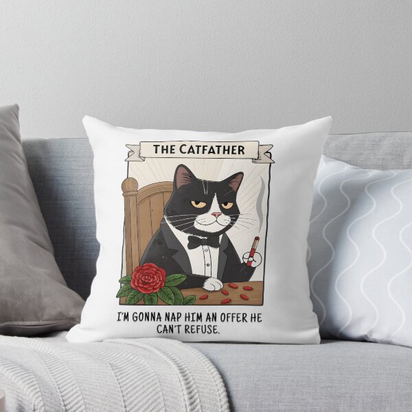 Item preview, The Catfather Godfather Parody Tuxedo Cat Funny Mafia Design designed and sold by Fashvora.