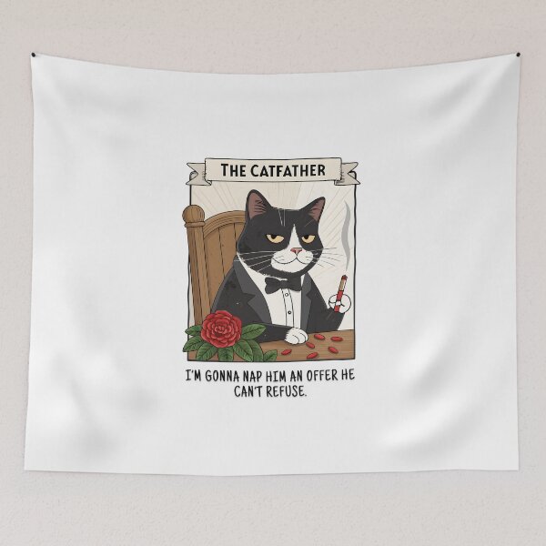 Item preview, The Catfather Godfather Parody Tuxedo Cat Funny Mafia Design designed and sold by Fashvora.