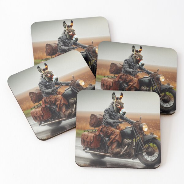 Item preview, donkey and classic motorcycle designed and sold by Dogandesighn.