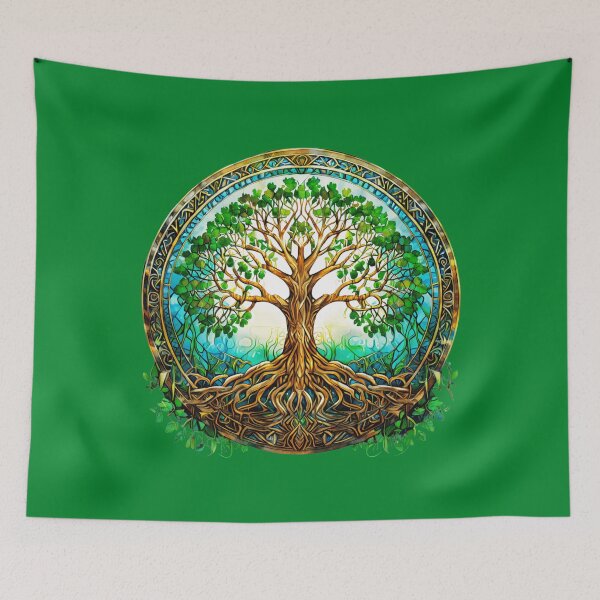 Item preview, Celtic Tree of Life in Green and Brown designed and sold by Marymarice.