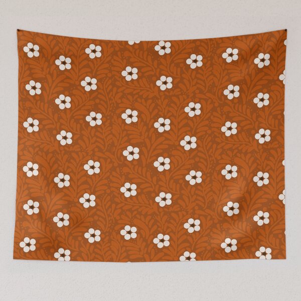 Item preview, Mexican Pottery with Swirls "Olla" White Flowers Brown Swirls designed and sold by TinaSalazar.