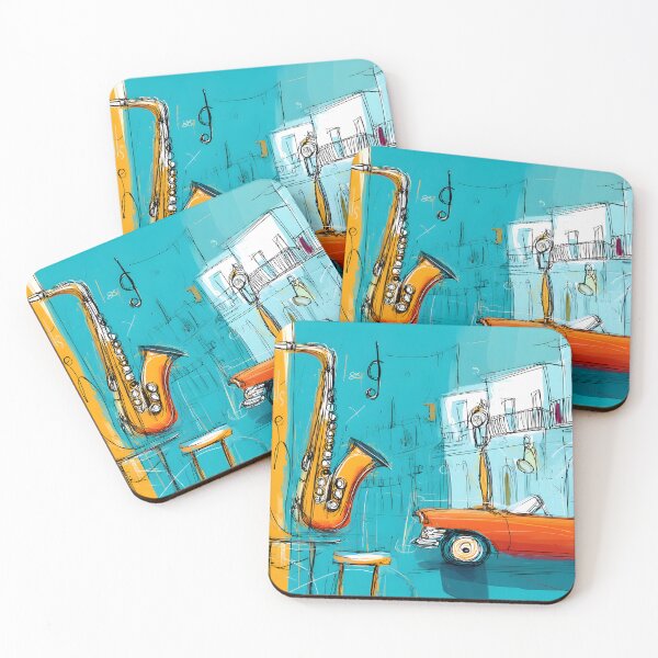 Item preview, Drive into Havana's Jazz Vibe - Oldtimer Classic Car and Saxophone Create Musical Motion designed and sold by OlfactoART Studio.